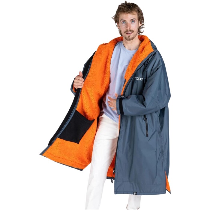 2024 Dryrobe Advance Langrmliges Wickelkleid Robe V3 DALSV3 - Charcoal Grey / Orange